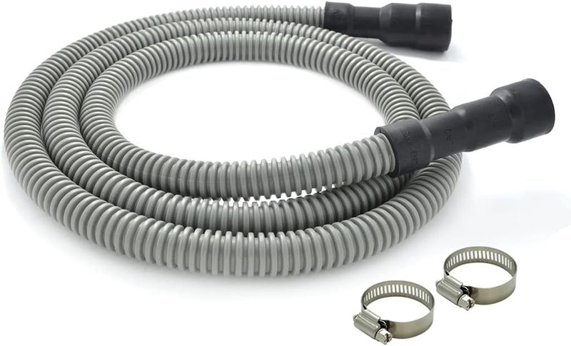 TT FLEX TTFLEX Dishwasher Drain Hose 6 FT, Flexible Discharge Dishwasher Hose with Stainless Steel Clamps, Trim to Fit 5/8", 3/4", or 1" Dishwasher Outlet and Garbage Disposal/Sink End - Image 1